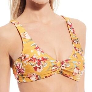 Stripe Smocked Triangle Swim Top